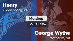 Matchup: Henry vs. George Wythe  2016
