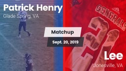 Matchup: Patrick Henry High vs. Lee  2019