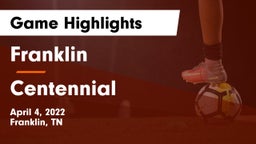 Franklin  vs Centennial  Game Highlights - April 4, 2022