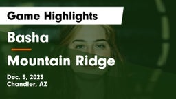 Basha  vs Mountain Ridge  Game Highlights - Dec. 5, 2023