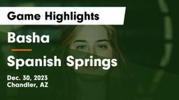Basha  vs Spanish Springs  Game Highlights - Dec. 30, 2023