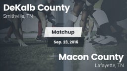 Matchup: DeKalb County vs. Macon County  2016