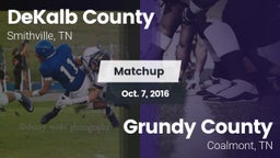 Matchup: DeKalb County vs. Grundy County  2016