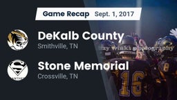 Recap: DeKalb County  vs. Stone Memorial  2017