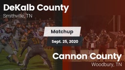 Matchup: DeKalb County vs. Cannon County  2020
