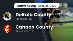 Recap: DeKalb County  vs. Cannon County  2020