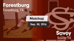 Matchup: Forestburg vs. Savoy  2016