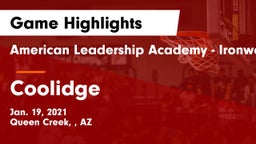 American Leadership Academy - Ironwood vs Coolidge  Game Highlights - Jan. 19, 2021