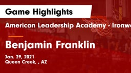 American Leadership Academy - Ironwood vs Benjamin Franklin  Game Highlights - Jan. 29, 2021