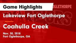 Lakeview Fort Oglethorpe  vs Coahulla Creek  Game Highlights - Nov. 30, 2018