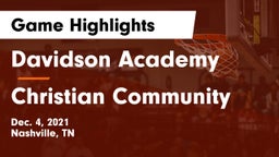 Davidson Academy  vs Christian Community  Game Highlights - Dec. 4, 2021