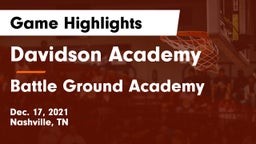 Davidson Academy  vs Battle Ground Academy  Game Highlights - Dec. 17, 2021