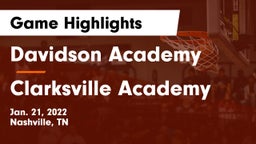 Davidson Academy  vs Clarksville Academy Game Highlights - Jan. 21, 2022