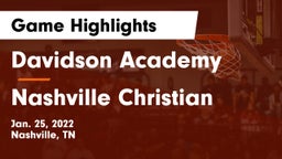 Davidson Academy  vs Nashville Christian  Game Highlights - Jan. 25, 2022