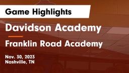 Davidson Academy  vs Franklin Road Academy Game Highlights - Nov. 30, 2023