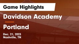 Davidson Academy  vs Portland  Game Highlights - Dec. 21, 2023