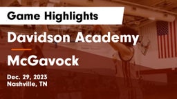 Davidson Academy  vs McGavock Game Highlights - Dec. 29, 2023