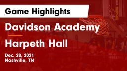 Davidson Academy  vs Harpeth Hall  Game Highlights - Dec. 28, 2021