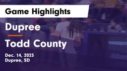Dupree  vs Todd County  Game Highlights - Dec. 14, 2023