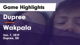Dupree  vs Wakpala Game Highlights - Jan. 7, 2019