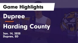 Dupree  vs Harding County  Game Highlights - Jan. 14, 2020