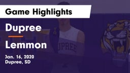 Dupree  vs Lemmon  Game Highlights - Jan. 16, 2020