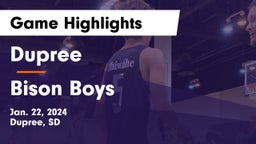 Dupree  vs Bison Boys Game Highlights - Jan. 22, 2024