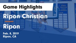 Ripon Christian  vs Ripon  Game Highlights - Feb. 8, 2019