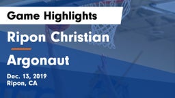 Ripon Christian  vs Argonaut  Game Highlights - Dec. 13, 2019