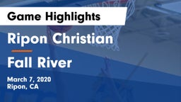 Ripon Christian  vs Fall River  Game Highlights - March 7, 2020