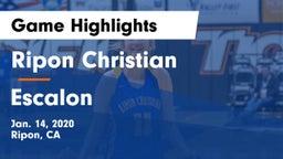 Ripon Christian  vs Escalon  Game Highlights - Jan. 14, 2020