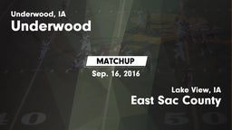 Matchup: Underwood vs. East Sac County  2016