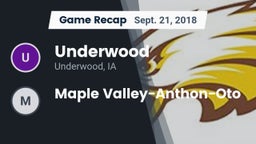 Recap: Underwood  vs. Maple Valley-Anthon-Oto 2018