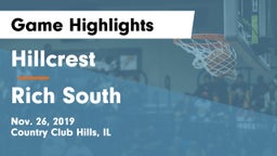 Hillcrest  vs Rich South  Game Highlights - Nov. 26, 2019