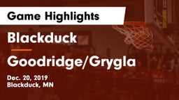 Blackduck  vs Goodridge/Grygla  Game Highlights - Dec. 20, 2019