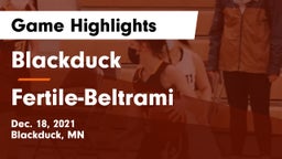 Blackduck  vs Fertile-Beltrami  Game Highlights - Dec. 18, 2021