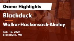 Blackduck  vs Walker-Hackensack-Akeley  Game Highlights - Feb. 15, 2022