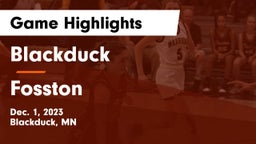 Blackduck  vs Fosston  Game Highlights - Dec. 1, 2023