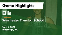 Ellis  vs Winchester Thurston School Game Highlights - Jan. 3, 2024