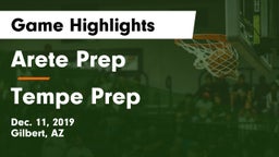 Arete Prep vs Tempe Prep  Game Highlights - Dec. 11, 2019