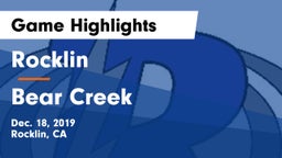 Rocklin  vs Bear Creek  Game Highlights - Dec. 18, 2019