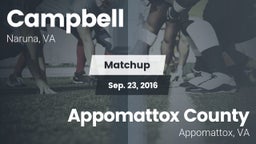 Matchup: Campbell vs. Appomattox County  2016
