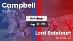 Matchup: Campbell vs. Lord Botetourt  2019