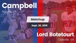 Matchup: Campbell vs. Lord Botetourt  2019
