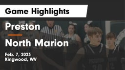 Preston  vs North Marion  Game Highlights - Feb. 7, 2023