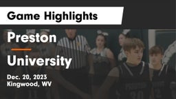 Preston  vs University  Game Highlights - Dec. 20, 2023