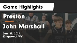Preston  vs John Marshall  Game Highlights - Jan. 12, 2024