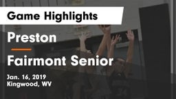 Preston  vs Fairmont Senior Game Highlights - Jan. 16, 2019