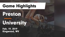 Preston  vs University  Game Highlights - Feb. 19, 2019