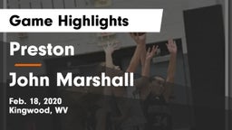 Preston  vs John Marshall  Game Highlights - Feb. 18, 2020